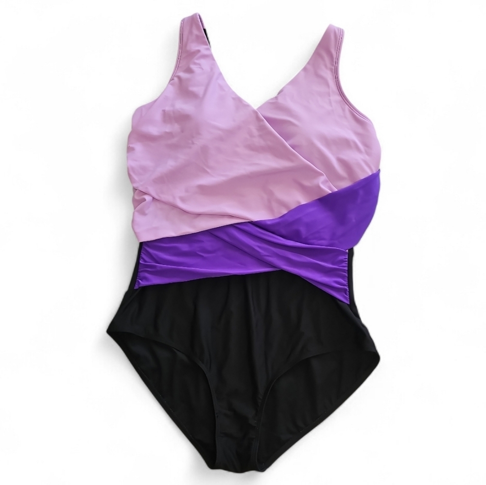 SPORTI MARINA CRISS CROSS TUMMY CONTROL ONE PIECE SWIMSUIT - Picture 2 of 11